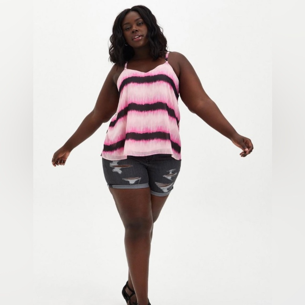 NWT Torrid Pink & Black Cami Tank Top  1X 14/16